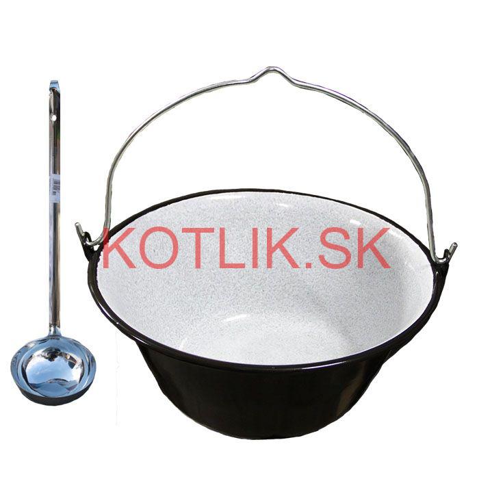 Smaltovaný kotlík 22 L + antikorová naberačka