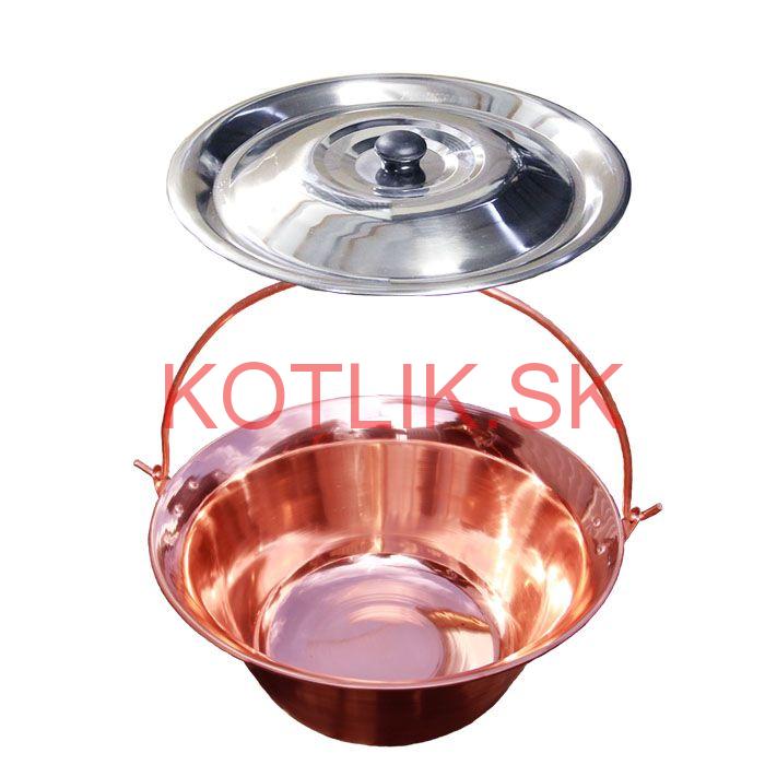 Medený kotlík 14 L + antikorová pokrievka