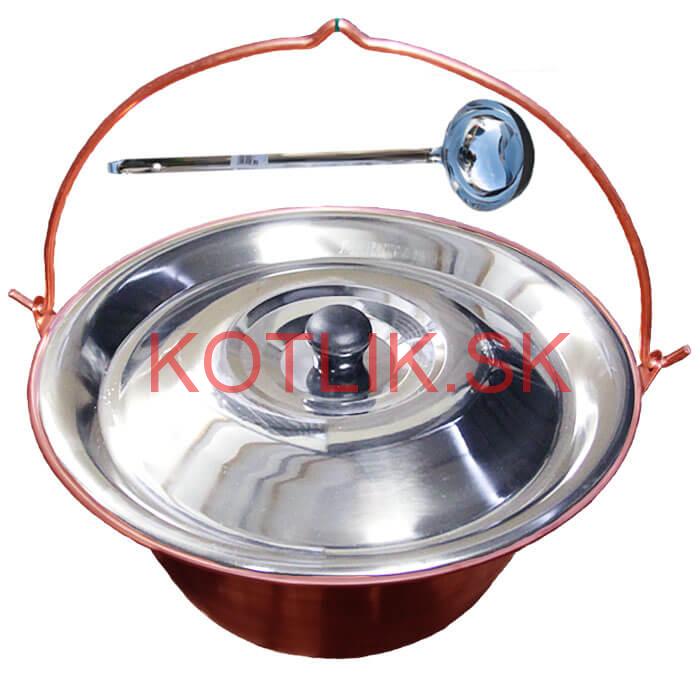 Medený kotlík 10 L (1,2 mm) + antikorová pokrievka