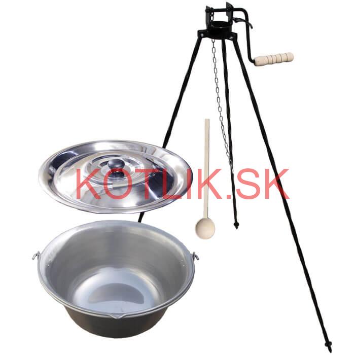 Nerezový kotlík 15 L (1,5 mm) + stojan s kladkou VAR