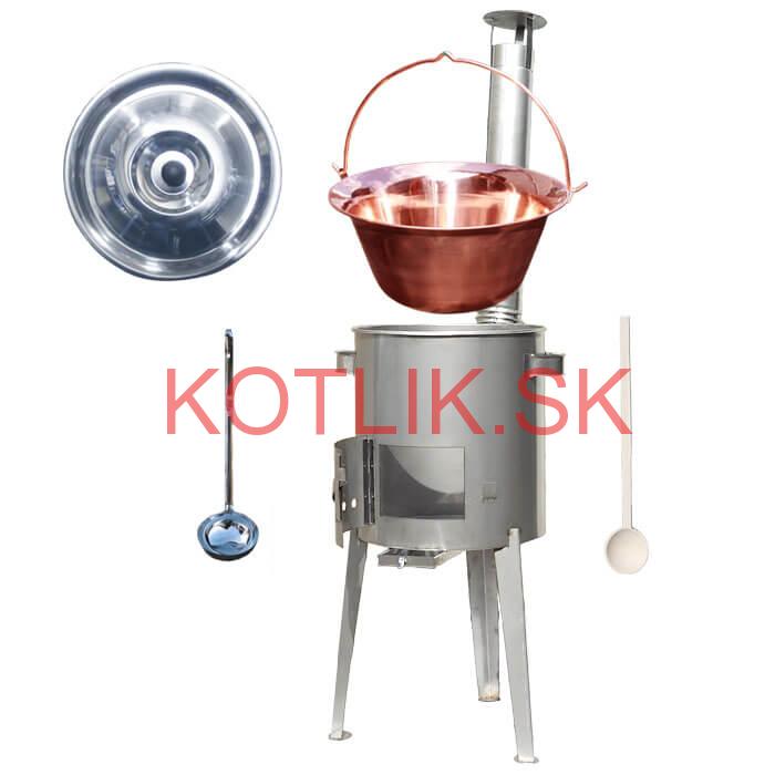Medený kotlík 20 L (1,2 mm) + nerezová kotlina 42 cm LUXUS