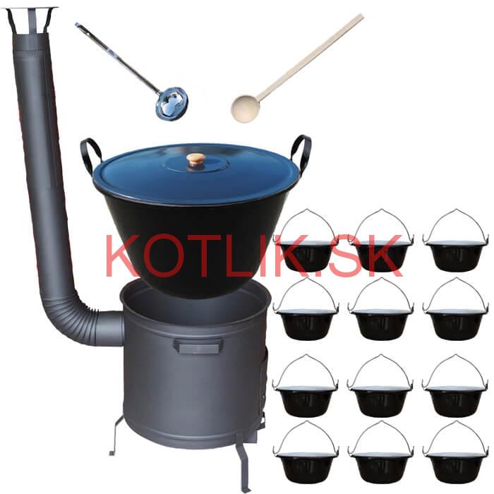 Smaltovaný kotol 60 L + servírovacie kotlíky (12 ks) PLUS 600