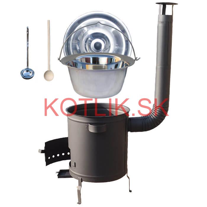 Nerezový kotlík 20 L (1,2 mm) + hrubostenná (1,5 mm) a žiaruvzdorná kotlina 42 PLUS 600