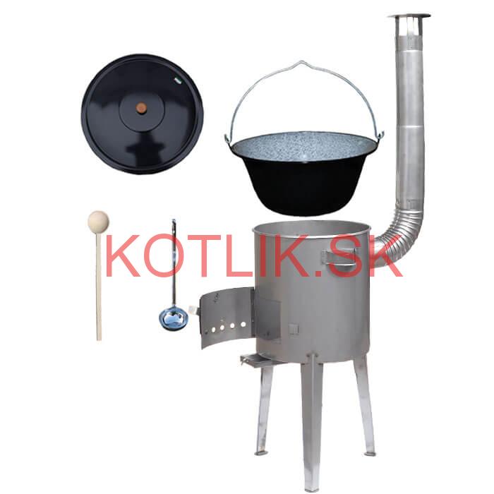 Smaltovaný kotlík 30 L (1,2 mm) + nerezová kotlina 45 cm LUXUS