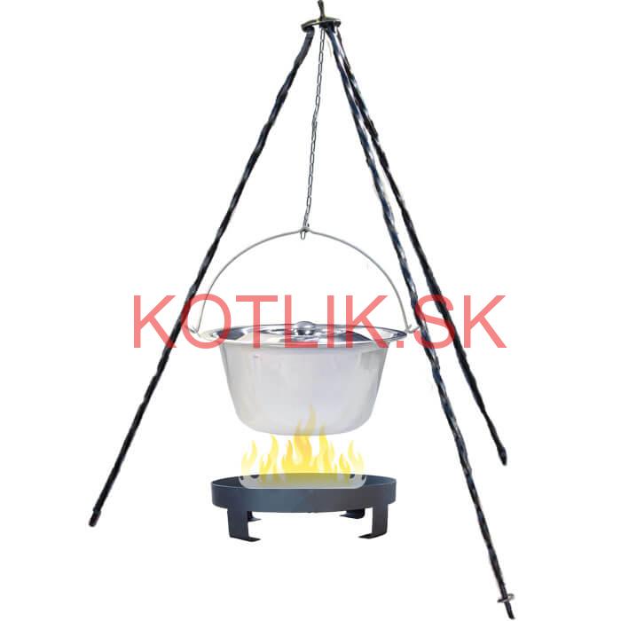 Antikorový kotlík 10 L (0,8 mm) + Ohnisko + stojan 1,2 m