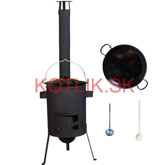 Smaltovaný kotlík 16 L + Paella smaltovaná panvica 42 cm + žiaruvzdorná kotlina 39 PLUS 600 4 MM