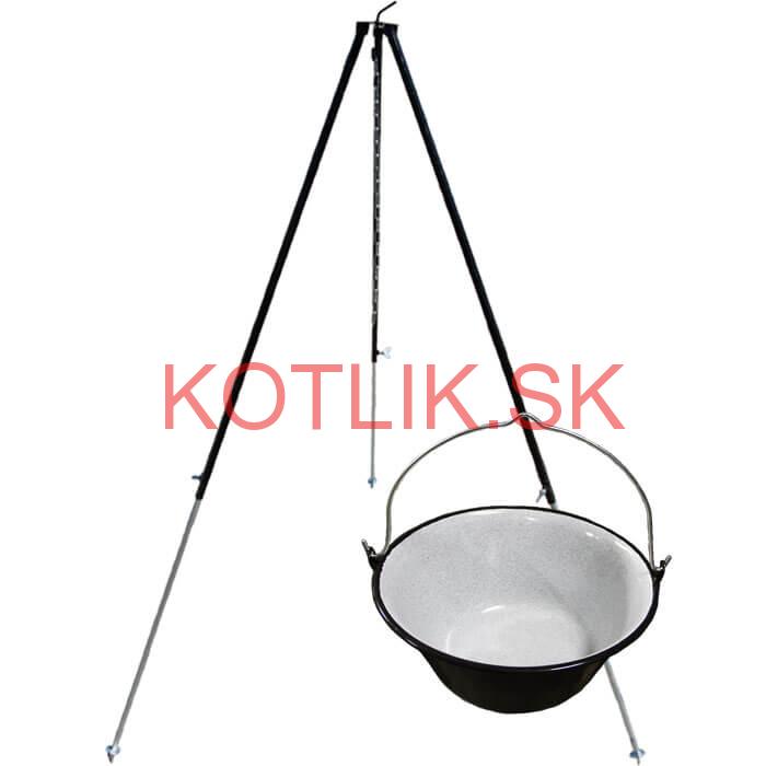 Smaltovaný kotlík 50 L + teleskopická trojnožka 1,7 m