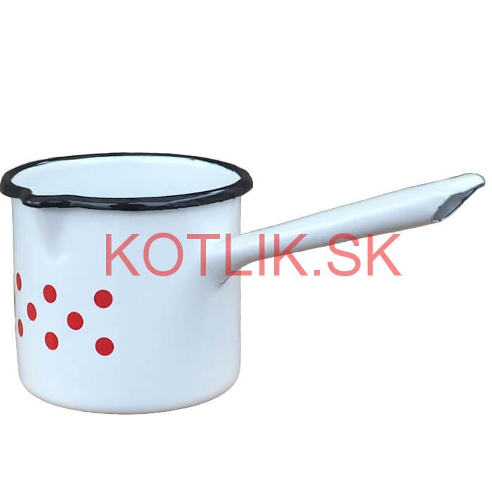 Smaltovaný hrnček s rúčkou 0,6 L - bodkovaný