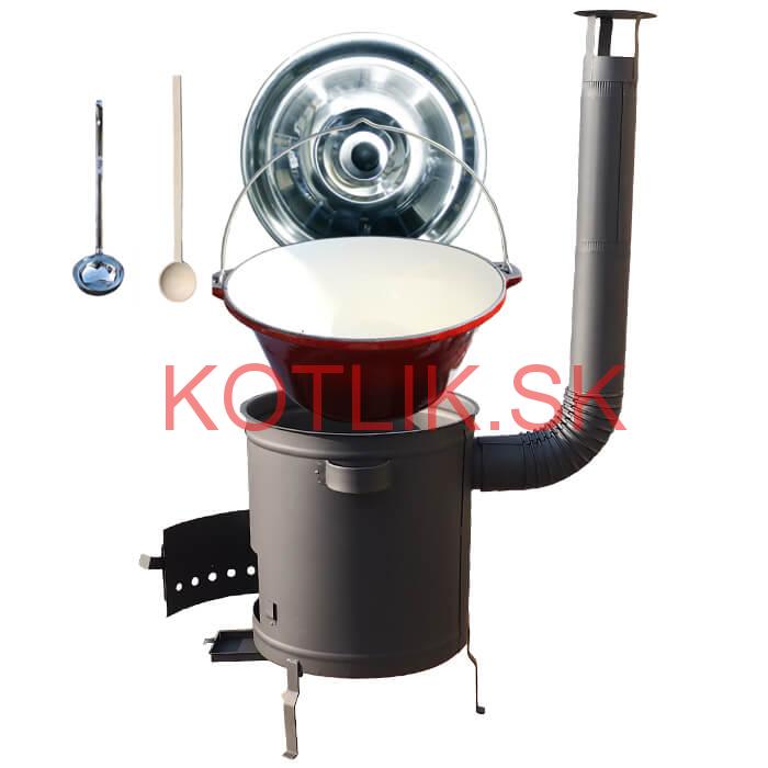 Liatinový kotlík 16 L + hrubostenná (1,5 mm) žiaruvzdorná kotlina 36 PLUS 600