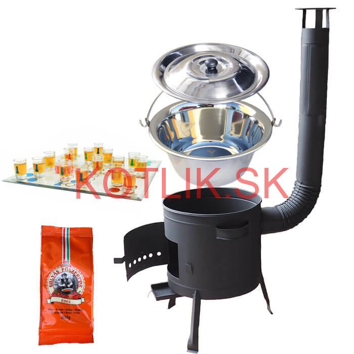 Nerezový kotlík 14 L (0,8 mm) + korenie + človeče pi už + nízka žiaruvzdorná kotlina 36 PLUS 600