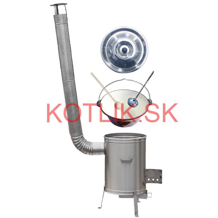 Liatinový kotlík so smaltovanou úpravou 10,8 L + Nerezová kotlina 33 LUX