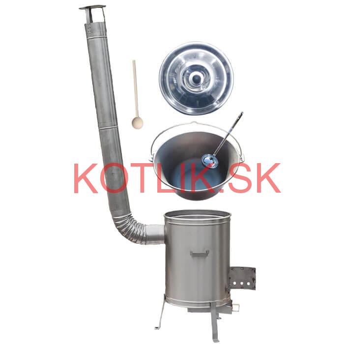 Liatinový kotlík bez povrchovej úpravy 10,8 L + Nerezová kotlina 33 LUX