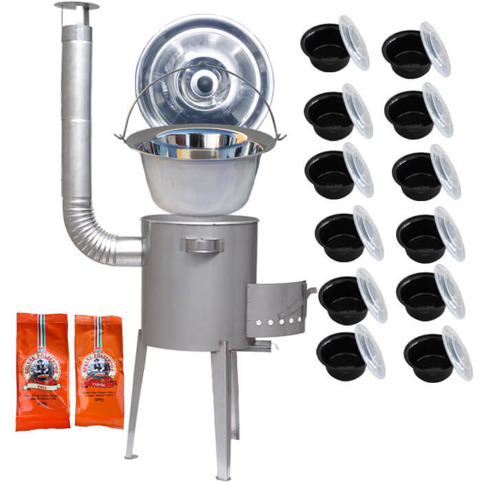 Nerezový kotlík 22 L (0,8 mm) INOX + nerezová kotlina 42 cm LUXUS + misky 12 ks + 2 x korenie na guláš 100 g