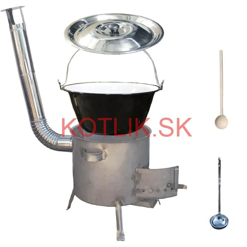 Smaltovaný kotlík 30 L (1,2 mm) + nerezová kotlina 45 cm (1,5 mm) STRONG CLASSIC