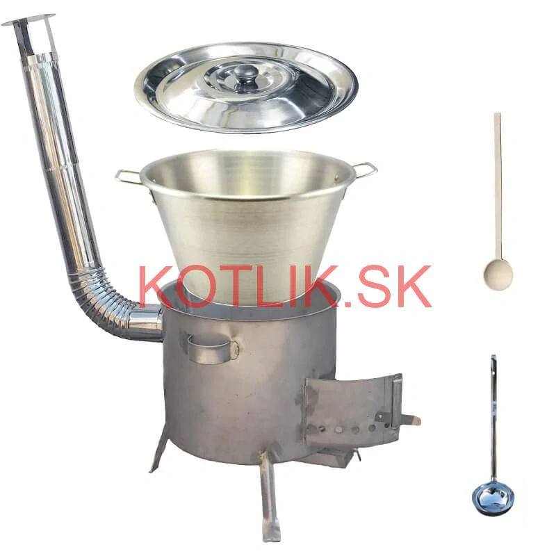 Nerezový kotol 40 L (1,2 mm) INOX + nerezová kotlina 45 cm (1,5 mm) STRONG CLASSIC