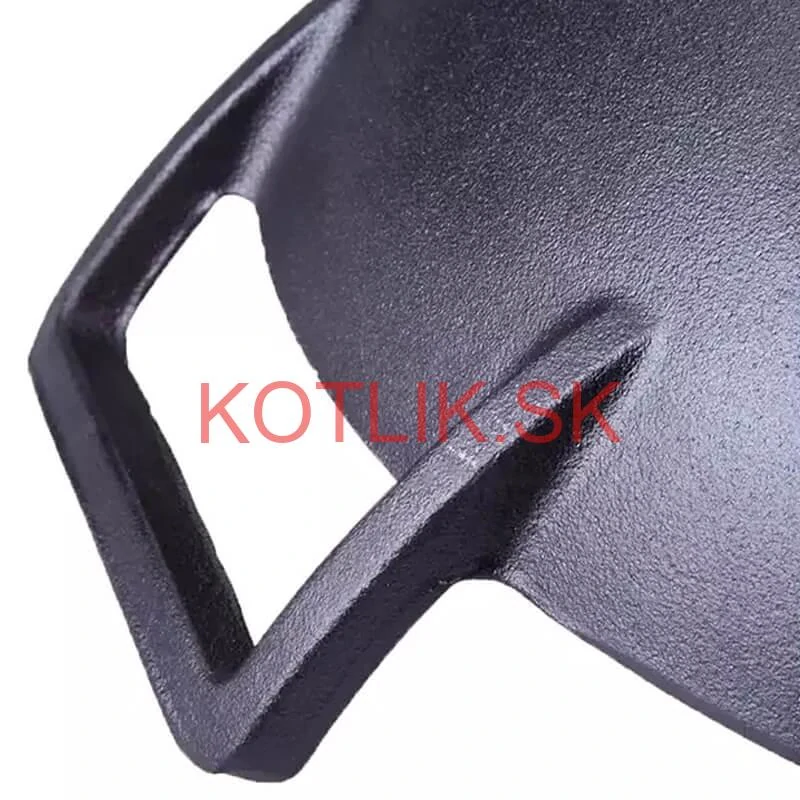 Liatinový čínsky wok 36,5 cm s drevenou pokrievkou