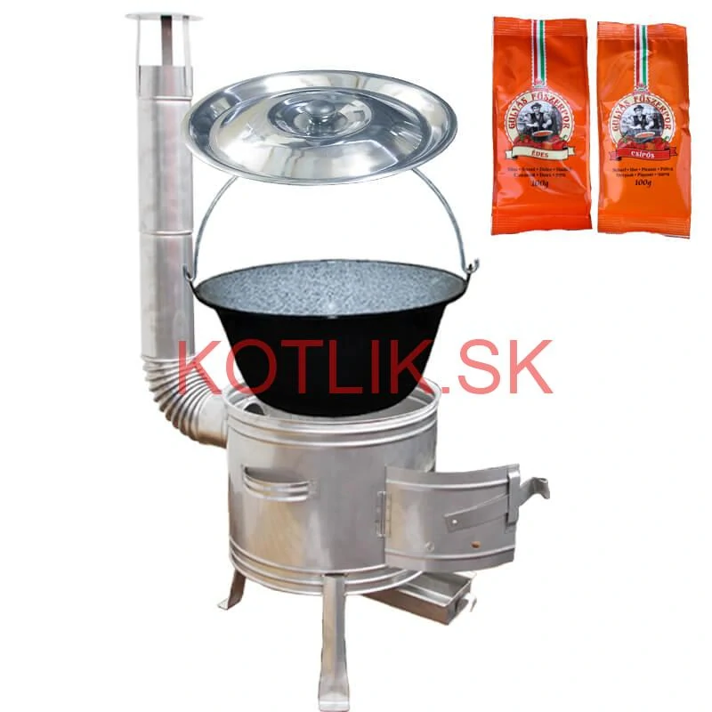 Smaltovaný kotlík 25 L + Nerezová kotlina 42 INOX + paprikové korenie na guláš - MIX 100 g