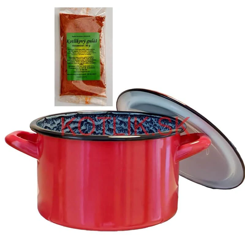 Smaltovaný hrniec s pokrievkou COMBI 0,7 l + korenie na kotlíkový guláš 50 g
