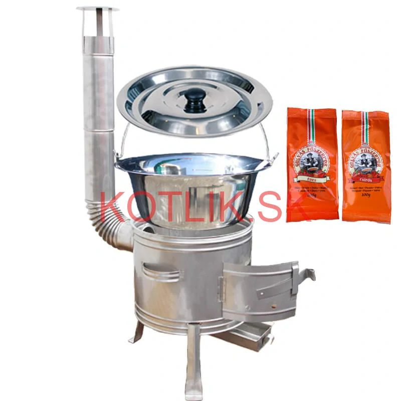 Nerezový kotlík 20 L (1,2 mm) INOX + Nerezová kotlina 42 INOX + paprikové korenie na guláš - MIX 100 g