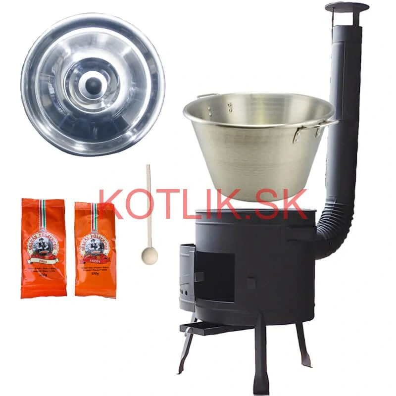 Nerezový kotol 40 L + nízka kotlina 45 PLUS 600 + paprikové korenie na guláš