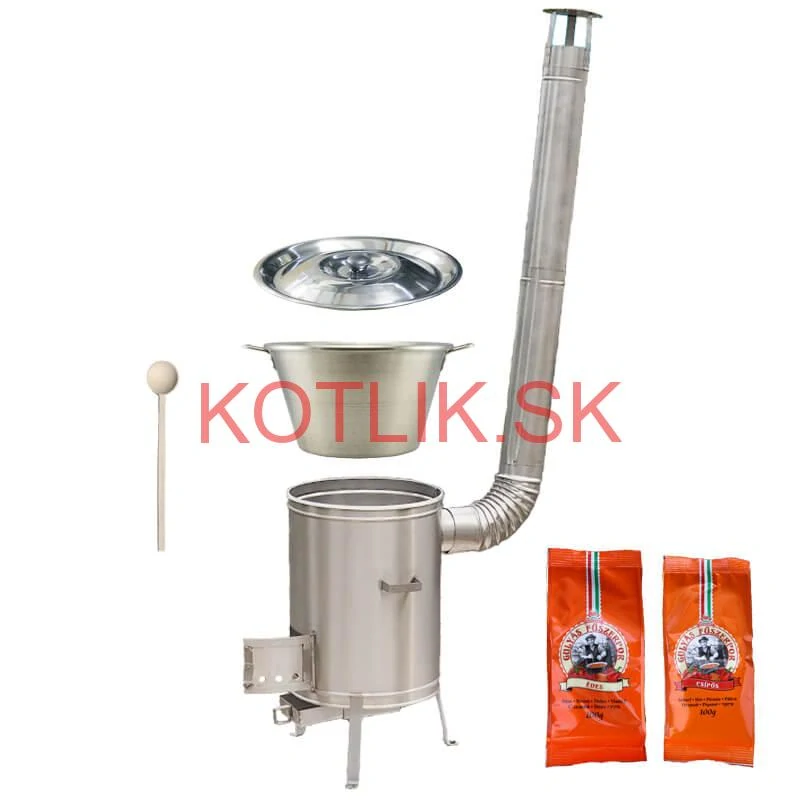 Nerezový kotol 40 L + nerezová kotlina 45 cm LUX + paprikové korenie na guláš