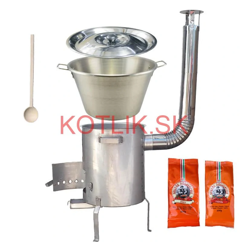 Nerezový kotol 40 L + nerezová kotlina 45 cm 1,5 mm STRONG EXCLUSIVE, + paprikové korenie na guláš