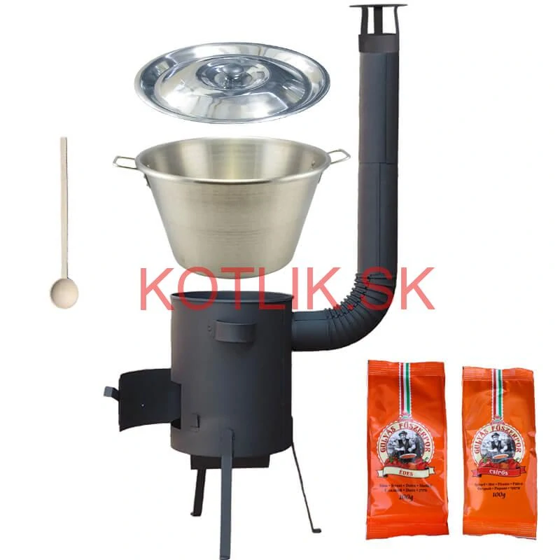 Nerezový kotol 40 L + žiaruvzdorná kotliny 45 cm PLUS 600 4 MM + paprikové korenie na guláš