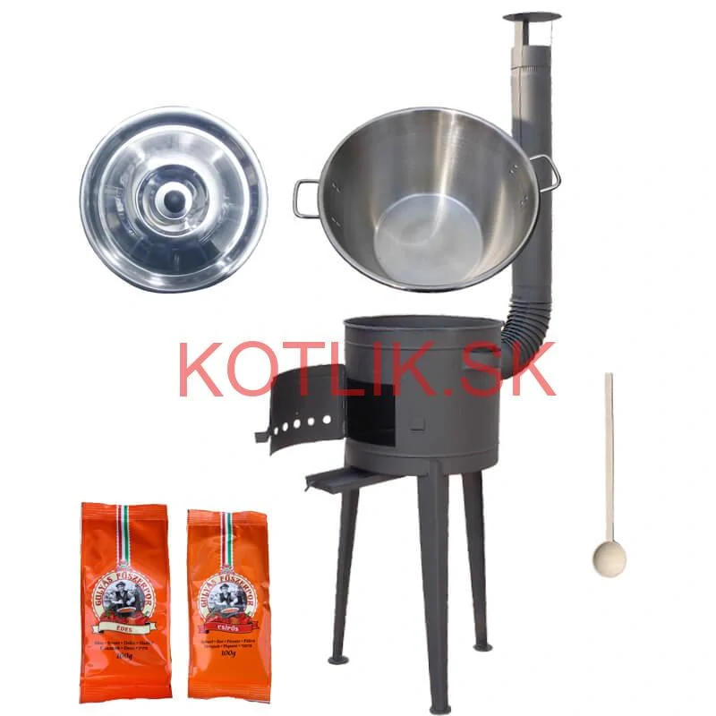 Nerezový kotol 40 L + vysoká kotlina 47 cm (1,5 mm) HODO Plus 600 + paprikové korenie na guláš