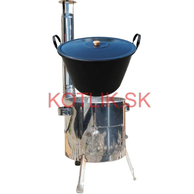 Smaltovaný kotol 60 L + nerezová kotlina 53 cm LUSTRO