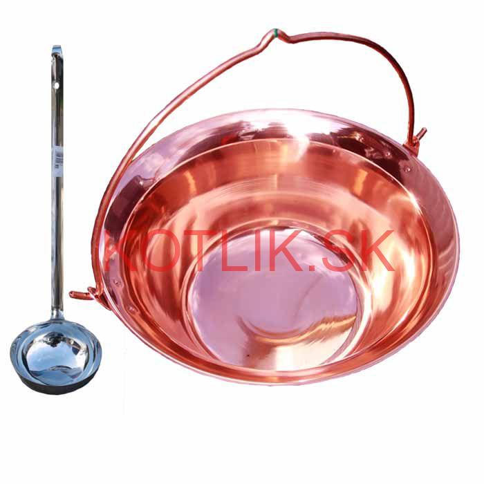 Medený kotlík 30 L + antikórová naberačka