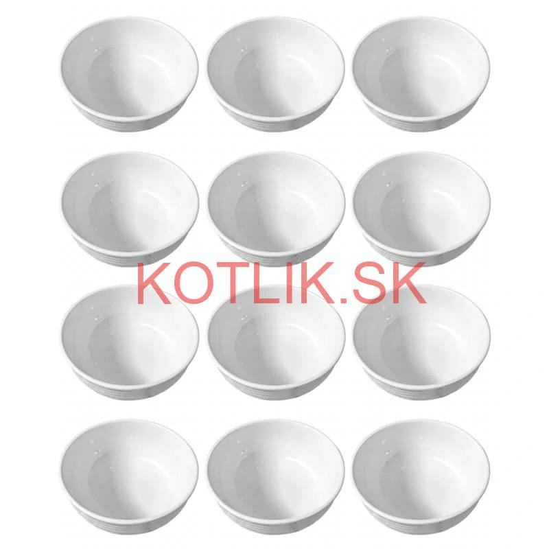 Set 12 ks: Prémiové biele misky s kamennou štruktúrou (750 ml)