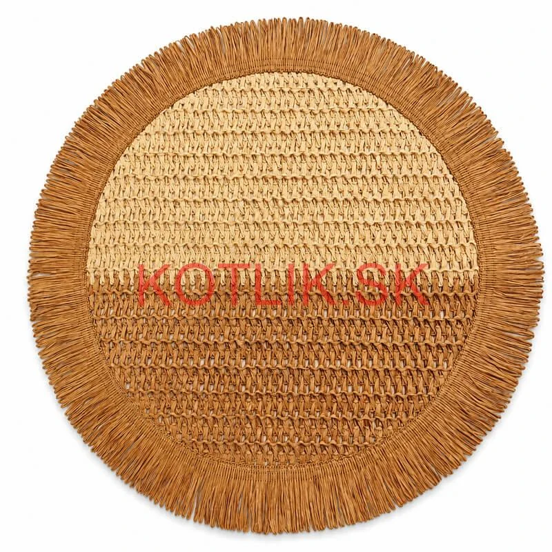 Okrúhla prírodná podložka pod tanier so strapcami 37 cm