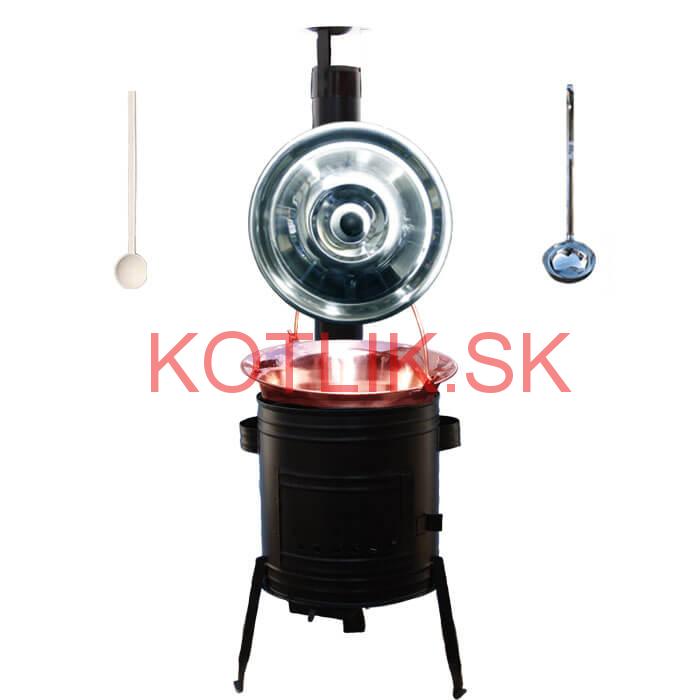 Medený kotlík 10 L (1,2 mm) + kovová kotlina 31 CLASSIC (KOV) + vareška a naberačka PARTY
