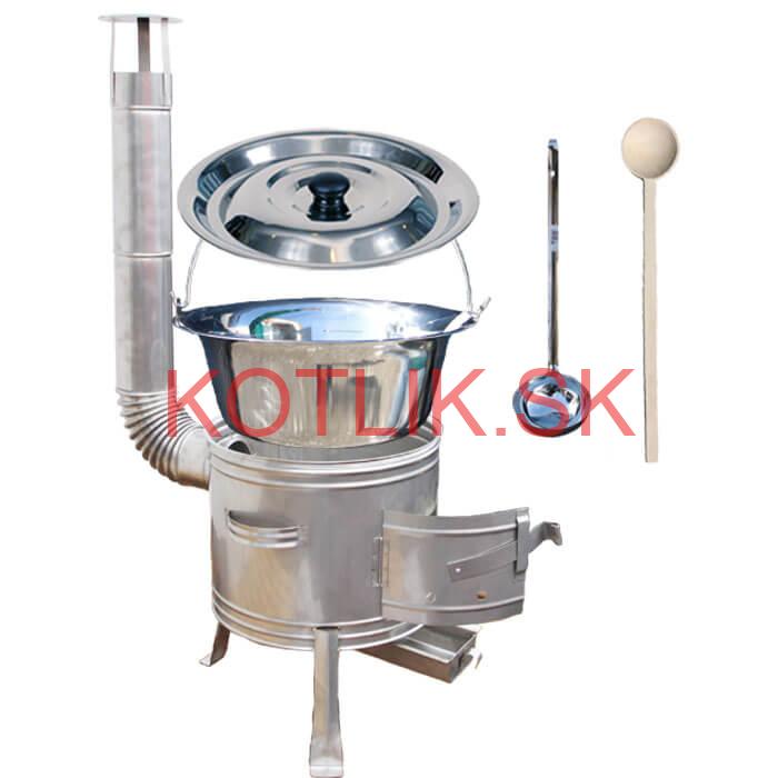 Antikorový kotlík 15 L (1,2 mm) + nerezová kotlina 36 cm + vareška a naberačka TOPLUX