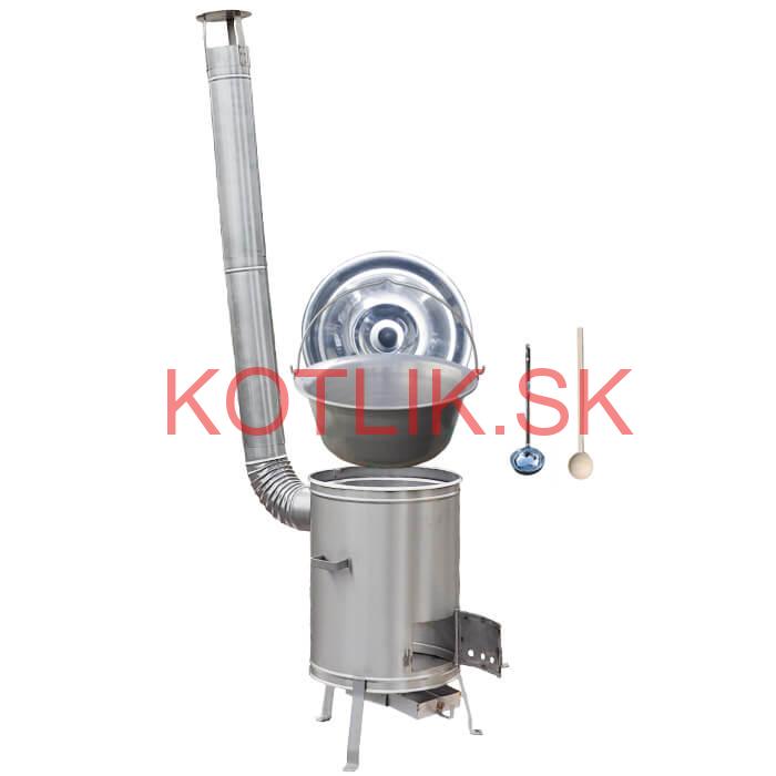 Nerezový kotlík 15 L (1,5 mm) + nerezová kotlina 36 cm + vareška a naberačka LUX