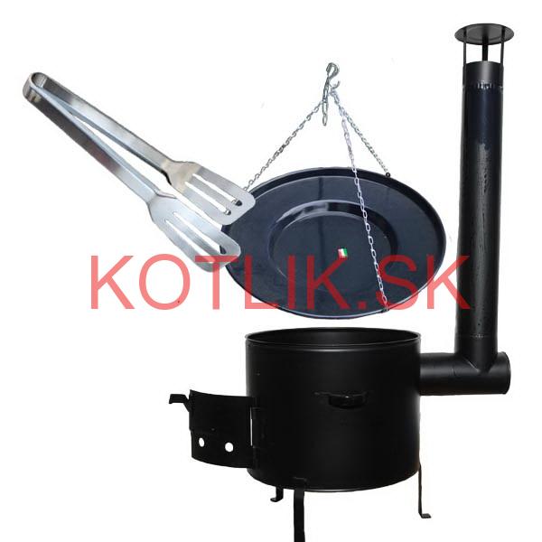 Grilovacia panvica s retiazkou + kotlina 39 cm