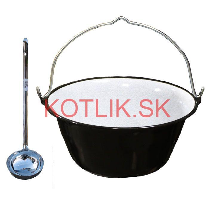 Smaltovaný kotlík 22 L + antikorová naberačka