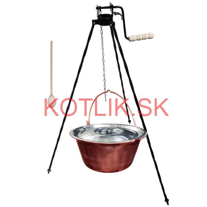Medený kotlík 10 L + stojan s kladkou VAR