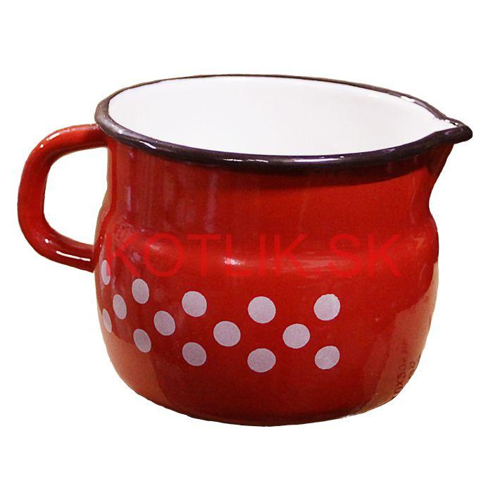 Smaltovaný hrnček s výlevkou 1 L