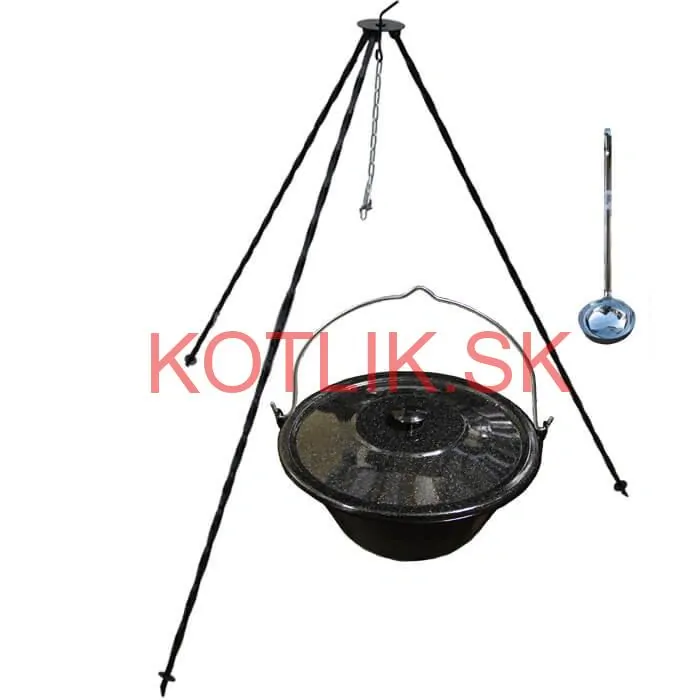 Smaltovaný kotlík 8 L + pokrievka + stojan CLASSIC