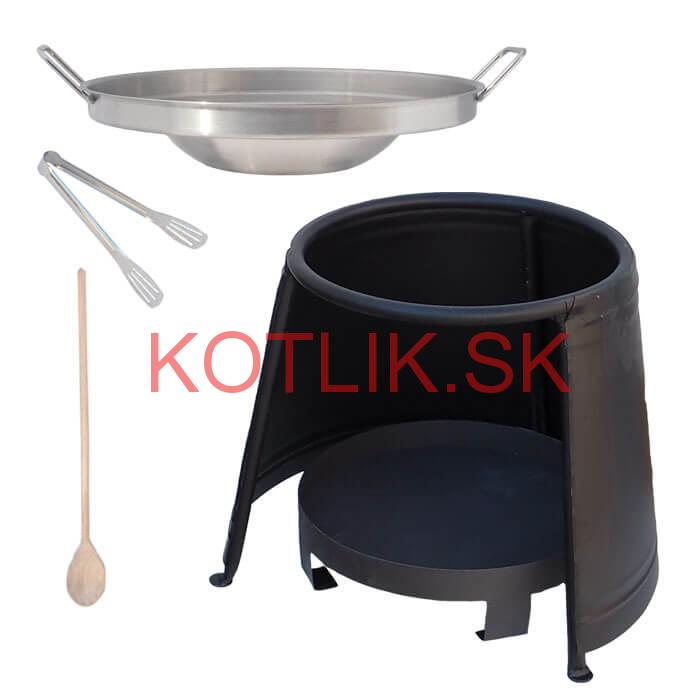 Nerezová panvica 39 cm + chránič plameňa a ohnisko