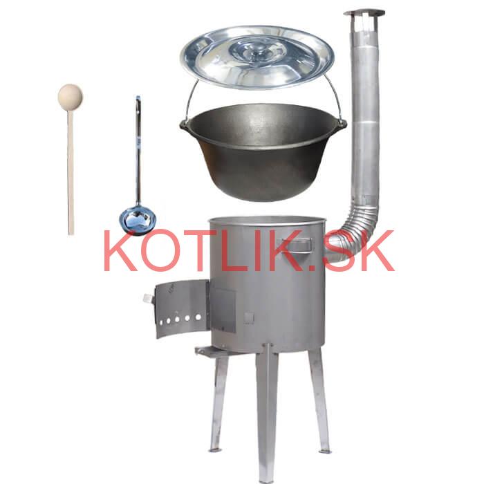 Liatinový kotlík 16 L (0,5 cm) + nerezová kotlina 36 cm LUXUS