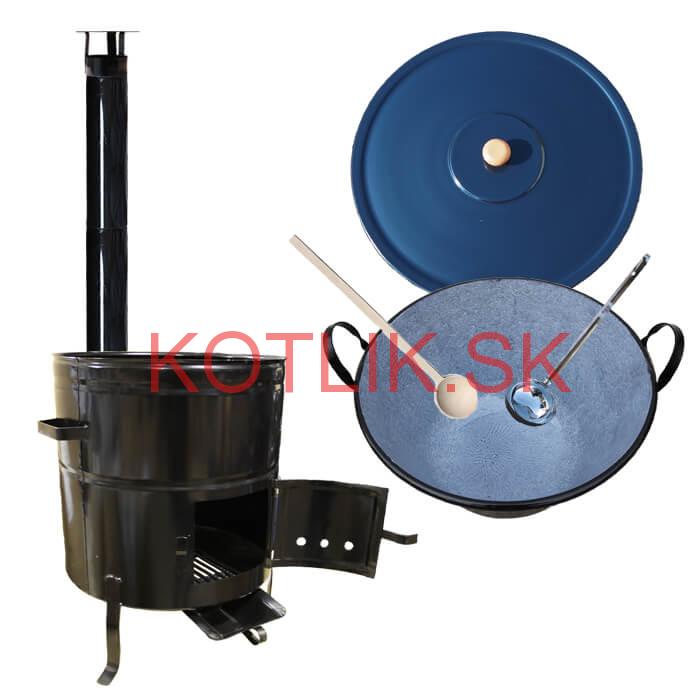 Smaltovaný kotol 80 L + kovová kotlina 58 cm BIG PARTY