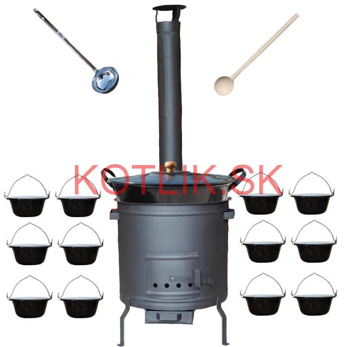 Smaltovaný kotol 60 L + servírovacie kotlíky (12 ks) PLUS 600