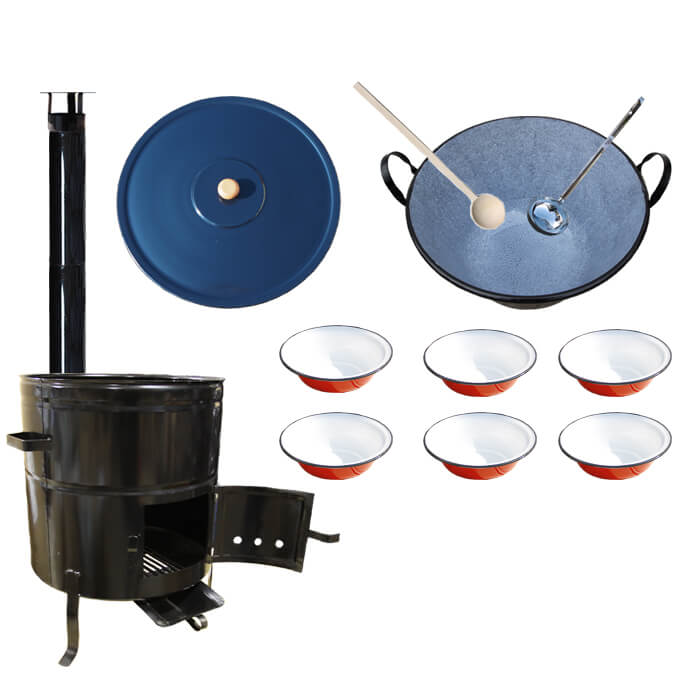 Smaltovaný kotol 70 L + smaltované taniere 6 ks BIG PARTY