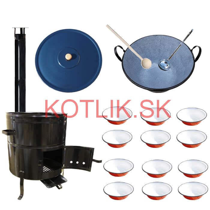 Smaltovaný kotol 80 L + smaltované taniere 12 ks BIG PARTY