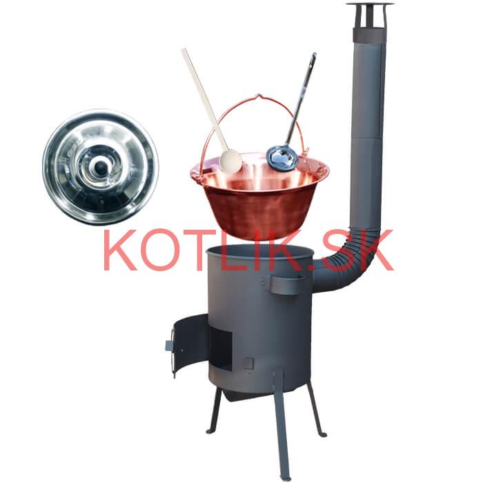 Medený kotlík 30 L (1,2 mm) + žiaruvzdorná kotlina 45 PLUS 600 4 MM