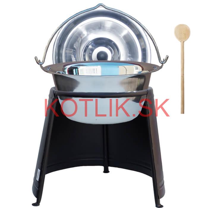 Nerezový kotlík 14 L (0,8 mm) + pokrievka + chránič plameňa