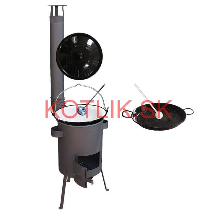 Smaltovaný kotlík 16 L + Paella smaltovaná panvica 42 cm + žiaruvzdorná kotlina 39 PLUS 600 4 MM