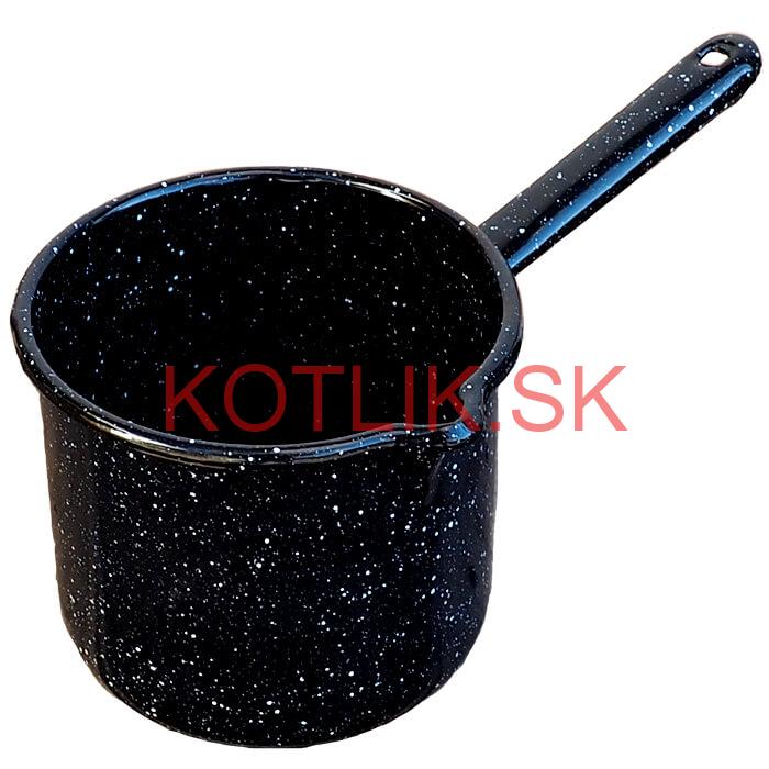 Smaltovaný hrnček s rúčkou 1 L - Čierny